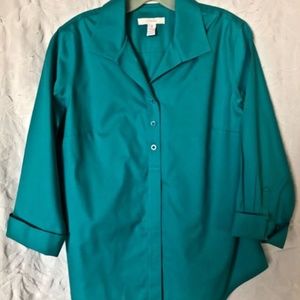 Chico Teal Green No-iron cotton Blouse